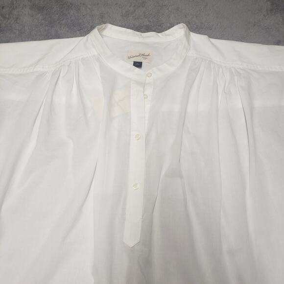 Universal Thread White Cotton Blouse XL – Mock Neck, Cap Sleeves, Casual Wear - Picture 2 of 8